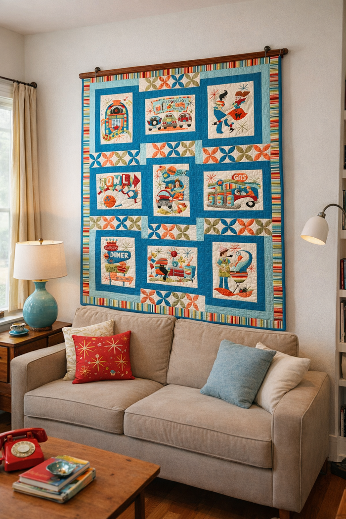 Retro Flash Digital Quilt Pattern
