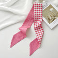 ROMANTIC PINK SKINNY SCARF - CHECKED