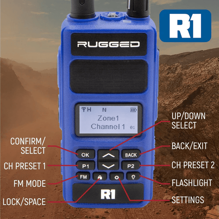 Rugged Radios R1 DMR Dual Band VHF/UHF Commercial Handheld Radio