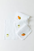 SET OF 4 CITRUS COCKTAIL NAPKINS