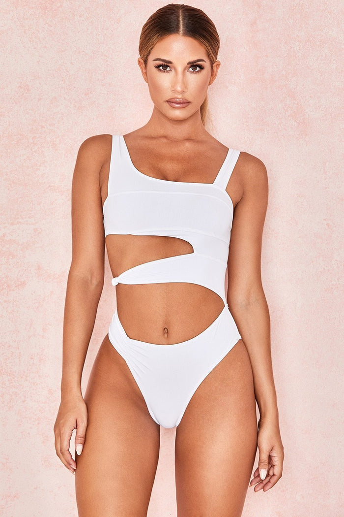 Sexy Cross Bandage One Piece Hollow Out Swimsuit