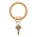 Silicone Big O® Key Ring, Solid Gold Rush Braided