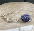SILVER+LAPIS LAZULI VORTEX LINK BRACELET