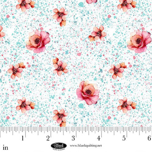 Single Layer Cotton Blanket - Panda Paradise Digital Small Floral White Cotton