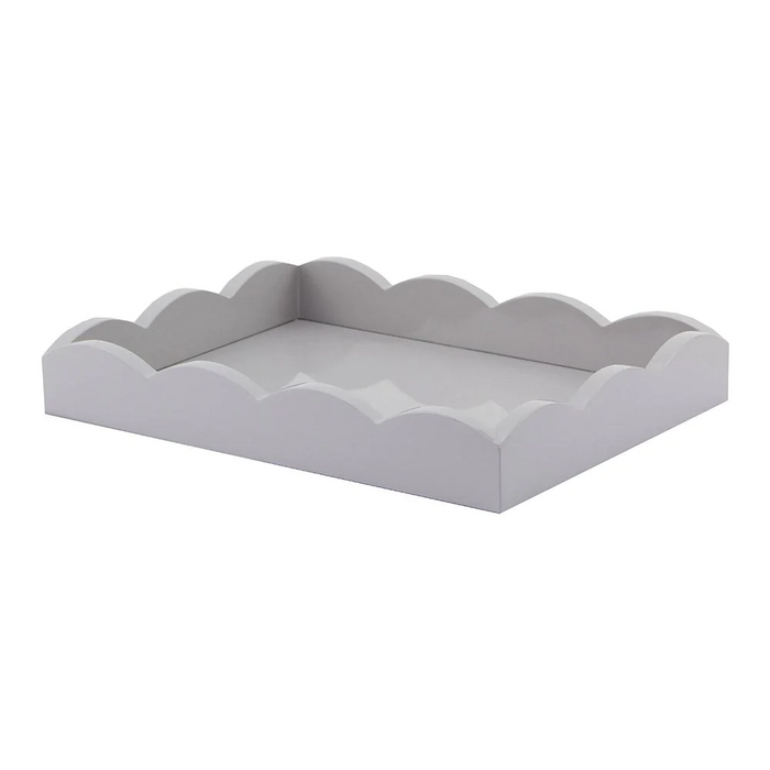 Small Scalloped Edge Tray in Chiffon Gray