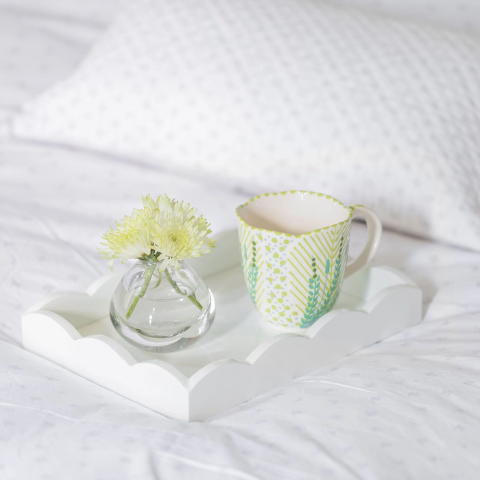 Small Scalloped Edge Tray in White