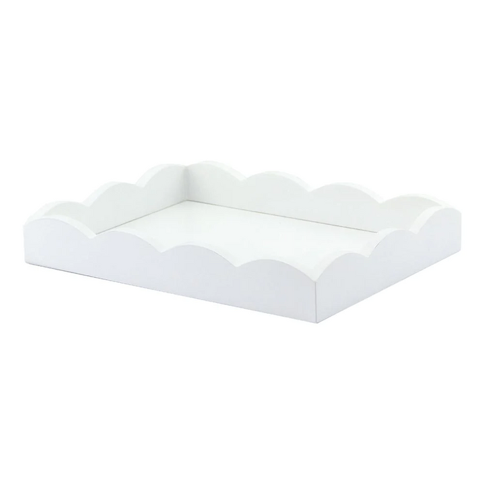 Small Scalloped Edge Tray in White
