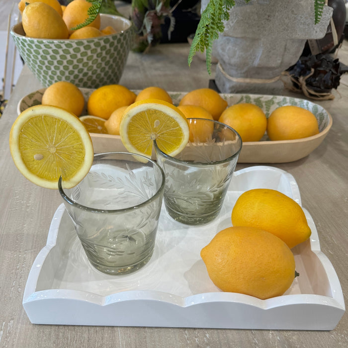 Small Scalloped Edge Tray in White