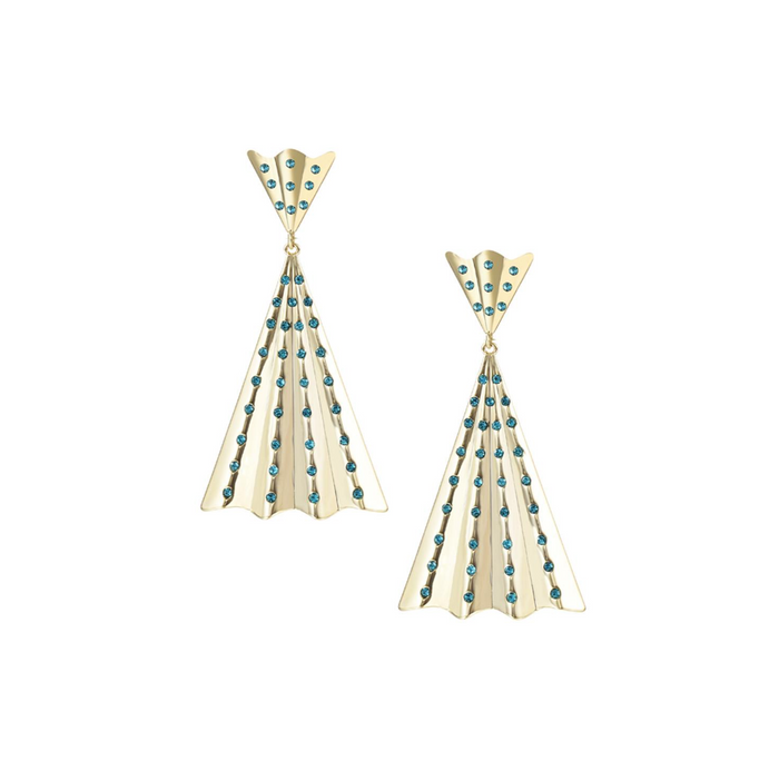 Solaris Statement Earrings, Aqua Glass