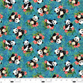 Table Runners & Placemats - Panda Paradise Digital Tossed Pandas Teal Cotton