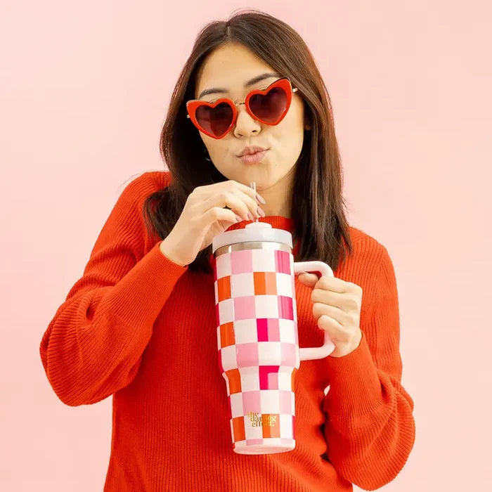 Take Me Everywhere Tumbler, Sweetheart Check