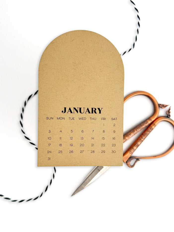Taylored Expressions, Arched Desk Calendar, 2027 - Toffee Pre-order
