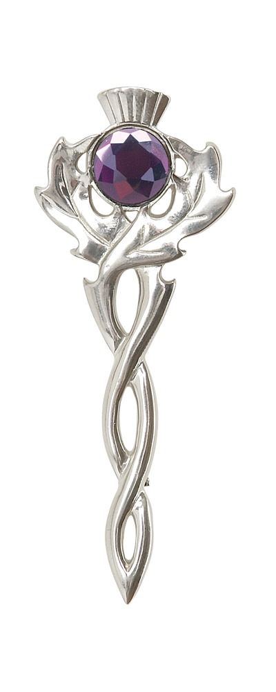 Thistle Kilt Pin- Amethyst