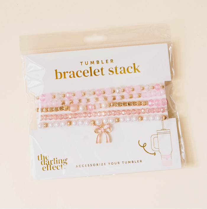 Tumbler Bracelet Stack, Coquette Charm