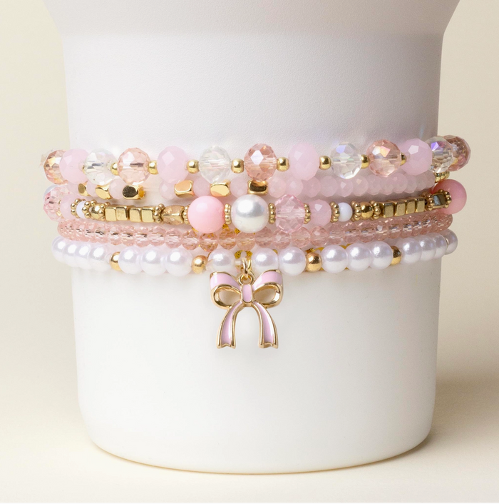 Tumbler Bracelet Stack, Coquette Charm