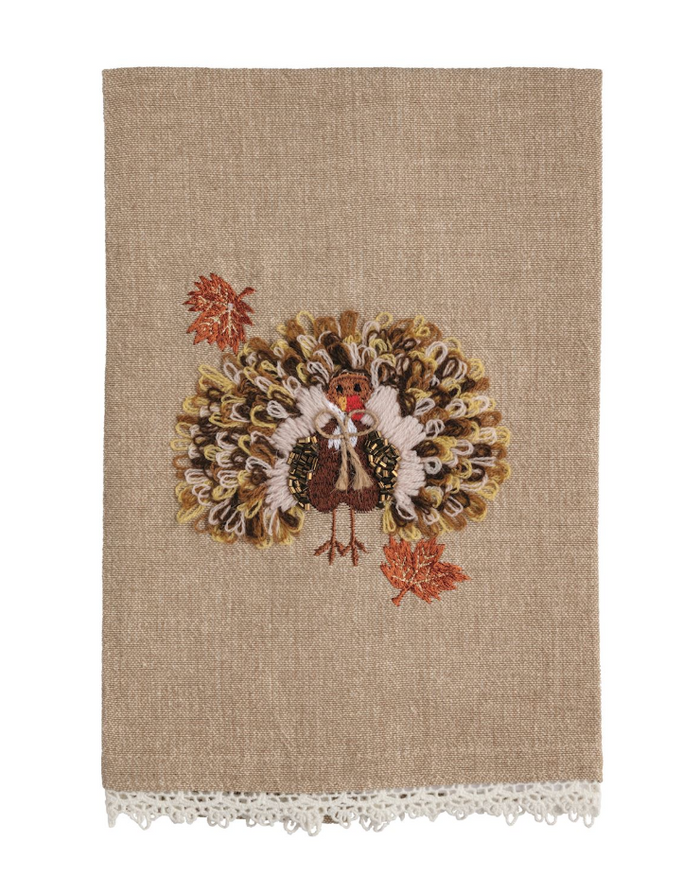 TURKEY BEADED EMBROIDERY TOWEL