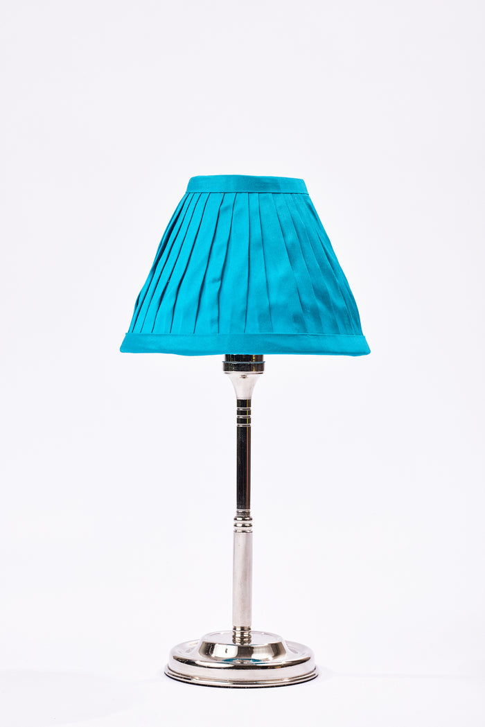TURQUOISE SILK TABLE LAMP SHADE