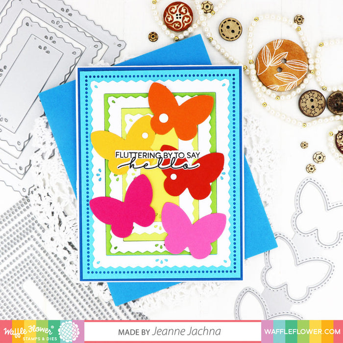 Waffle Flower, Dies, Pinking Rectangle Frames