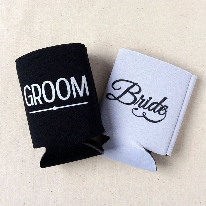 Wedding Can Cooler #284R - Cute Wedding Timeline - Custom - Wedding Favors, Beverage Insulators, Beer Huggers, Wedding Favor, Beer Holder