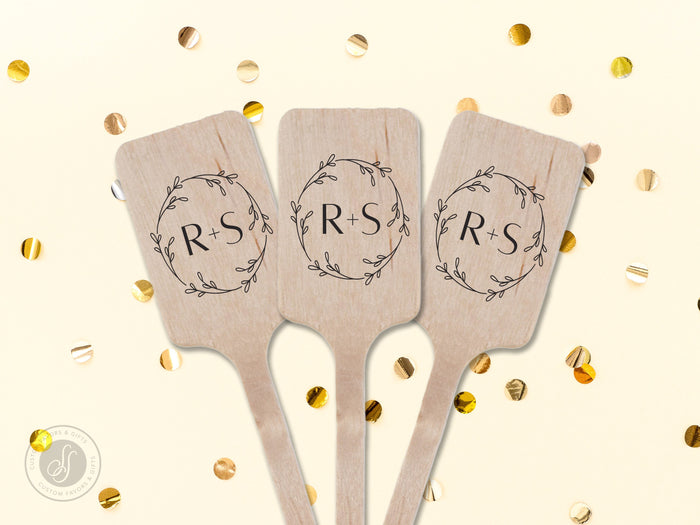 Wedding Stir Sticks #8 - Wooden Stir Sticks, Round, Oval, Rectangle Stir Sticks, Wedding Favor, Wedding Drink Stir Stick, Custom Stir Stick