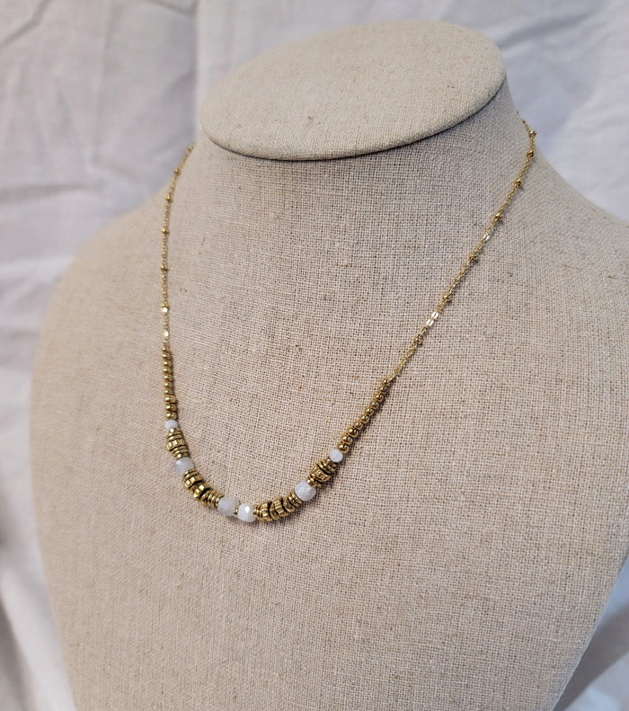White Abacus Chain Necklace