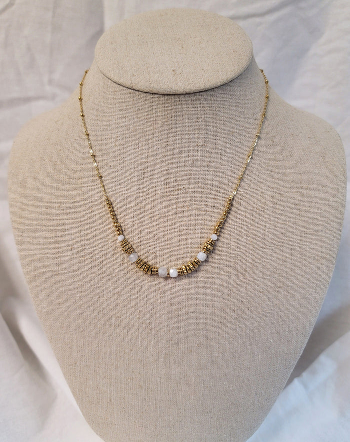 White Abacus Chain Necklace